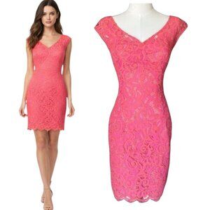Lilly Pulitzer Rosaline Lace Sheath Dress Pink Orange Wedding Guest 00